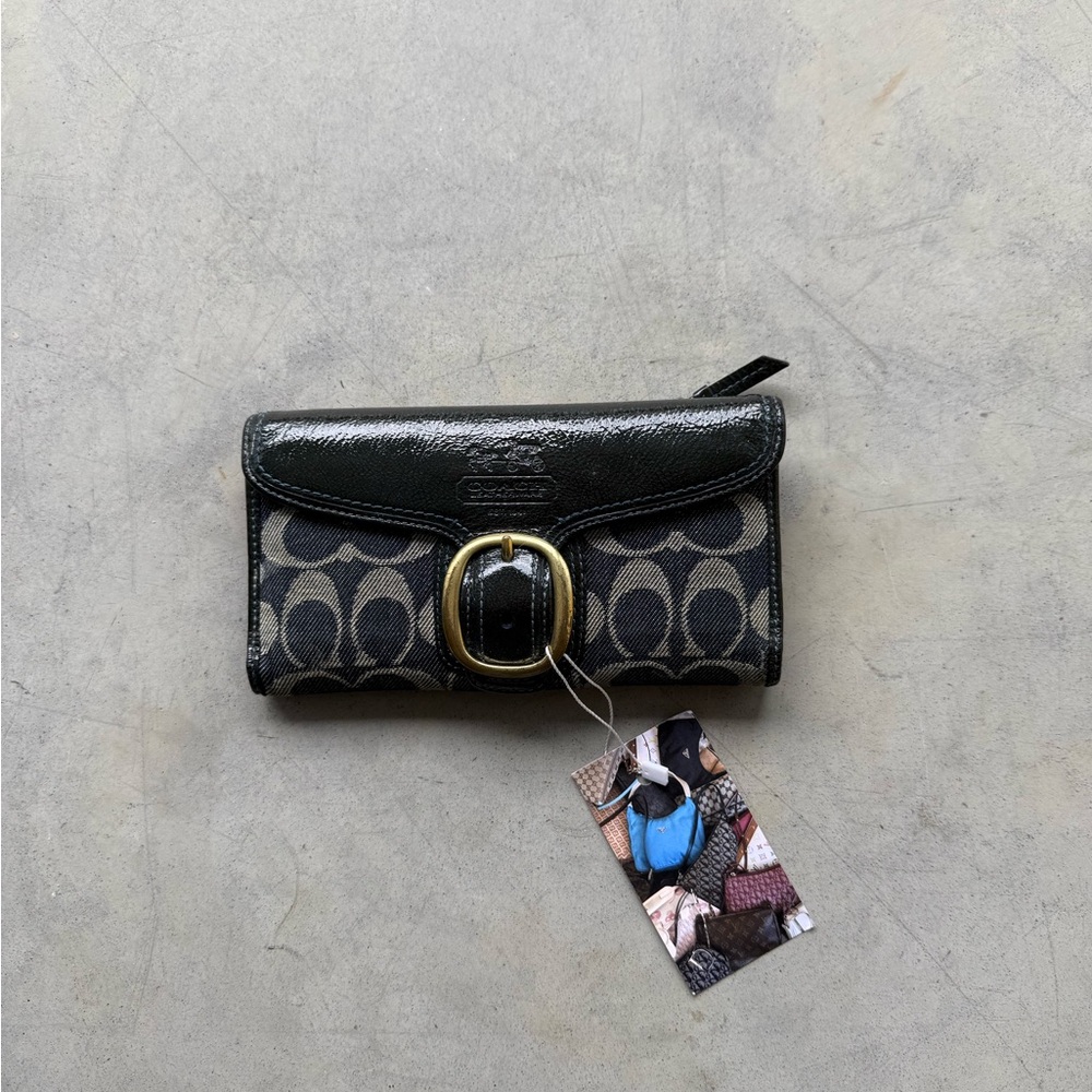 Vintage coach denim monogram wallet